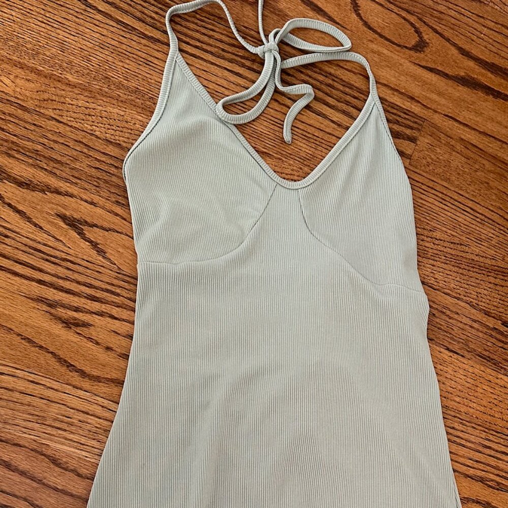 Green Halter Women's Mini Dress (size small)